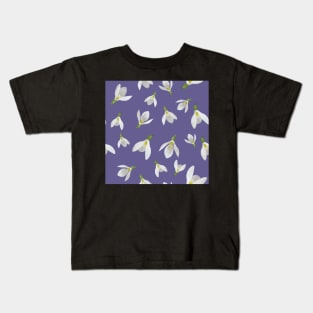 Oxfordshire Snowdrops Repeat Pattern Kids T-Shirt